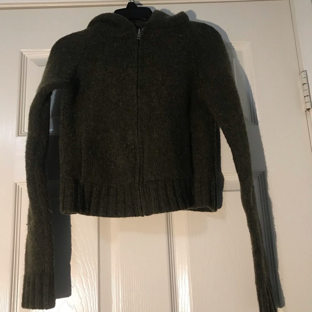 abercrombie and fitch lambs wool green sweater